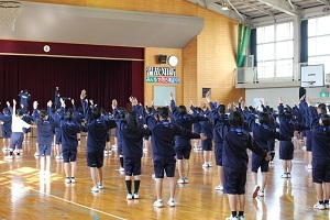 明正中学校の練習の様子の写真